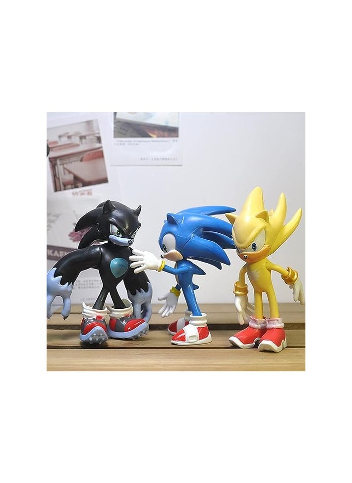 SONIC - Sonic The Hedgehog Action Figures 4.7'' Tall sonic figures toys Joint Movable Playsets Perfect Kids Cake Toppers Gifts - Image 1