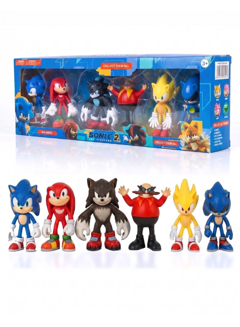Sonic The Hedgehog Action Figures Set – 4.7-Inch Joint Movable Sonic Toys for Kids | Collectible Playset with Multiple Characters | Perfect Cake Toppers & Birthday Gift Figures for Boys & Girls | Durable Sonic Collectible Figurines - Image 1