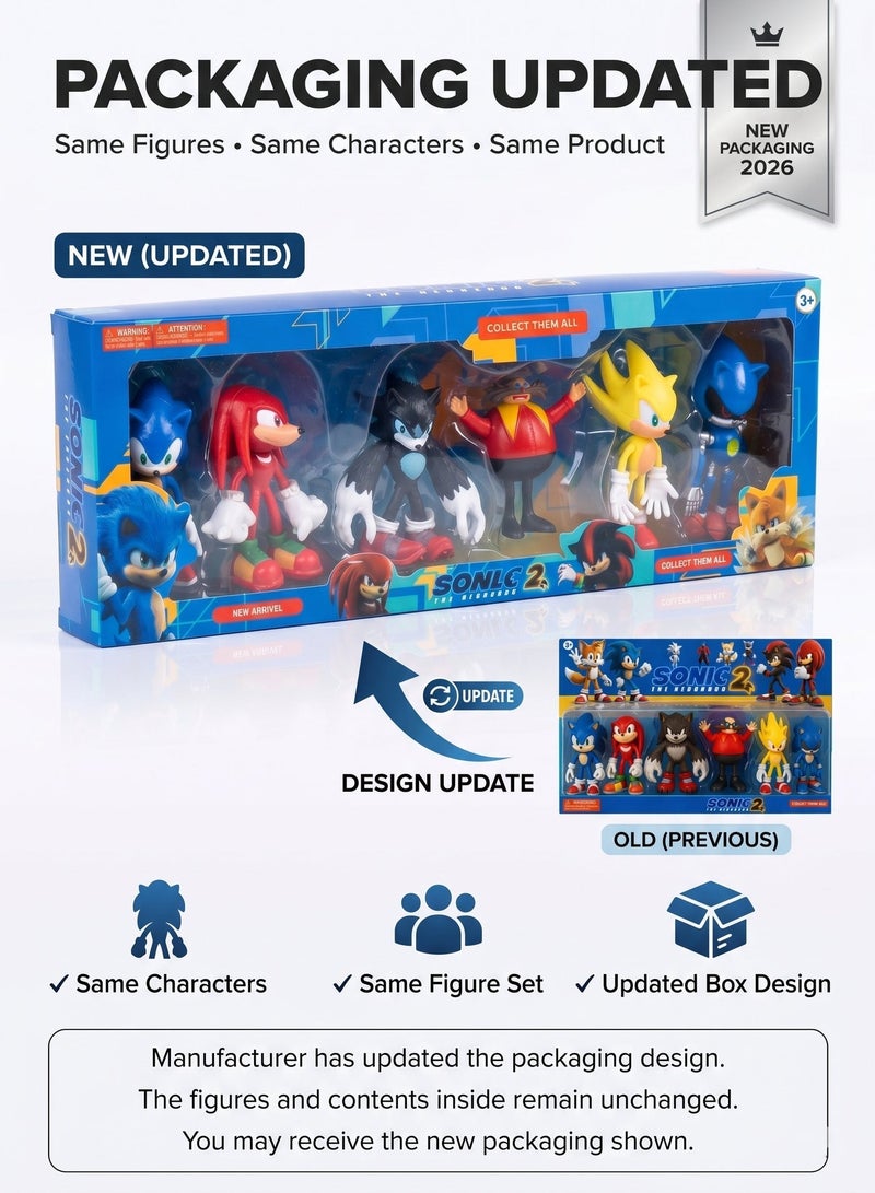 Sonic The Hedgehog Action Figures Set – 4.7-Inch Joint Movable Sonic Toys for Kids | Collectible Playset with Multiple Characters | Perfect Cake Toppers & Birthday Gift Figures for Boys & Girls | Durable Sonic Collectible Figurines - Image 2