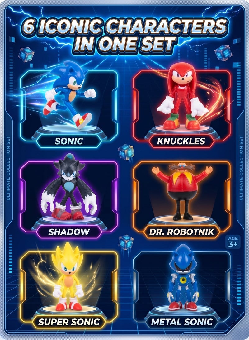 Sonic The Hedgehog Action Figures Set – 4.7-Inch Joint Movable Sonic Toys for Kids | Collectible Playset with Multiple Characters | Perfect Cake Toppers & Birthday Gift Figures for Boys & Girls | Durable Sonic Collectible Figurines - Image 5