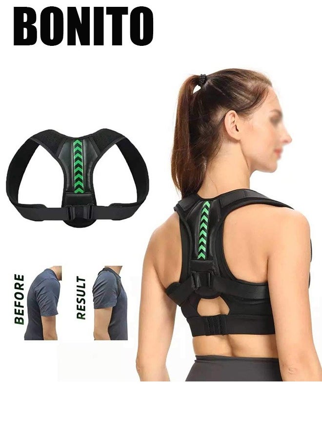 BONITO Back Support Brace,Posture Corrector Brace, Back Support Straightener, Adjustable Back Shoulder Posture Corrector, Relieves Pain Stress and Fatigue with Neck Shoulder Clavicle and Spine Alignment,Helps Relieve Neck, Upper Back and Shoulder Pain, Back Posture Corrector for Kids Adult  - Image 1