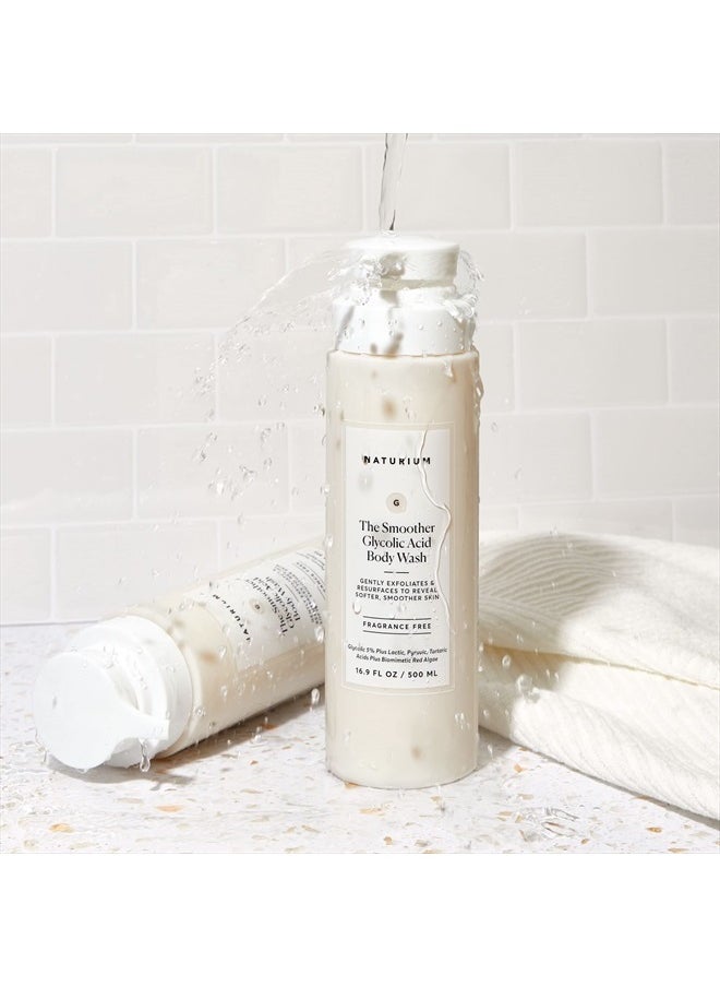 NATURIUM - The Smoother Glycolic Acid Exfoliating Body Wash, Soft & Smoothing Cleanser, 16.9 oz - Image 1