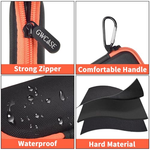 GWCASE Hard Case for SanDisk Extreme Portable SSD 1TB 2TB 4TB 8TB 500GB, External for Solid State Drive Travel Carrying Holder with Mesh Pocket for USB Cables & SD Cards (Bag Only)-Orange Zipper - Image 3