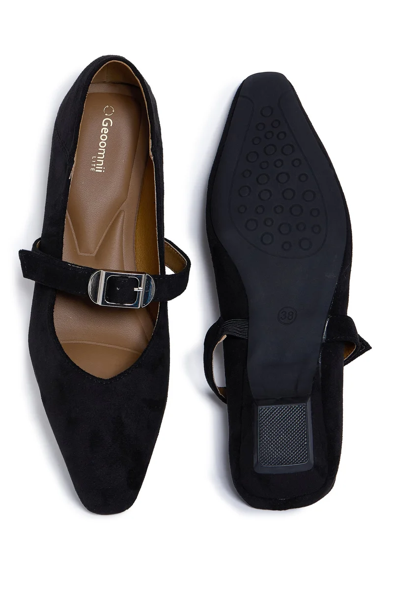 Geoomnii BLACK Geoomnii Closed Flat Shoes for Women – Comfortable Slip-On Ballet Flats for Office, Daily Wear & Casual Use for Women | Best Price UAE
