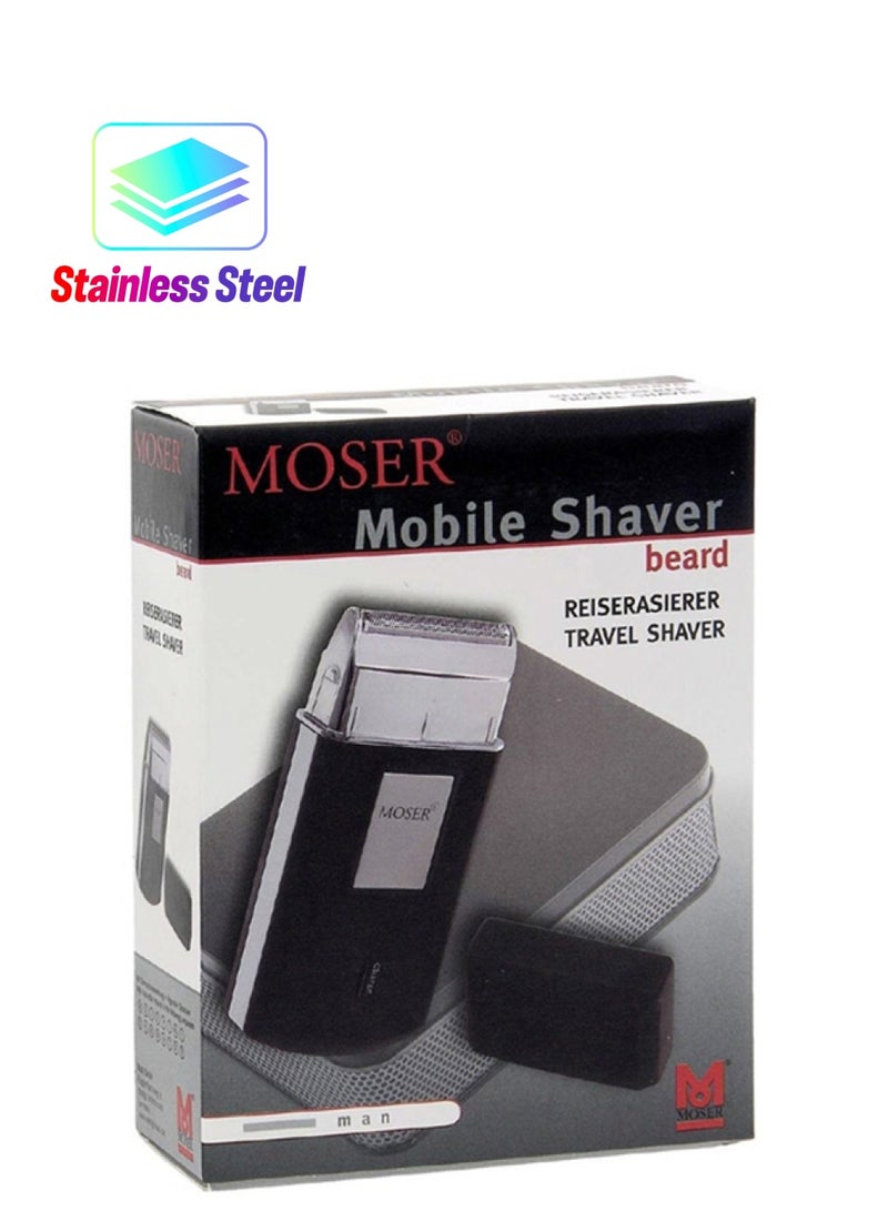 MOSER Stainless Steel Mobile Travel Shaver Black - Image 1