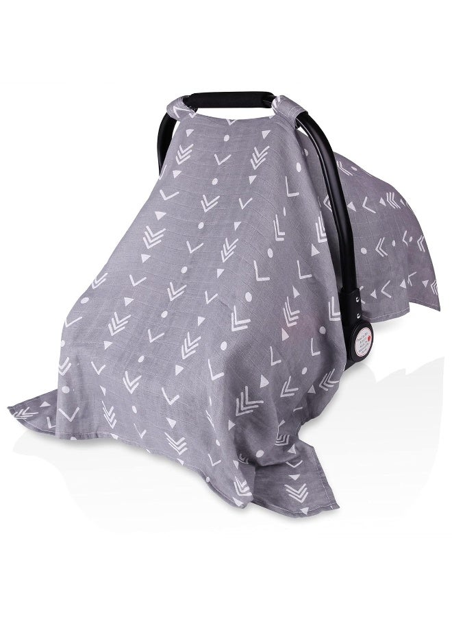 Metplus غطاء مقعد السيارة للأطفال من موسلين، غطاء مقعد السيارة للأطفال من متبلس - مناسب عالميًا وعريض جدًا، خفيف الوزن وقابل للتنفس وناعم للفتيات هدايا الاستحمام للأطفال (سهم) - Image 1