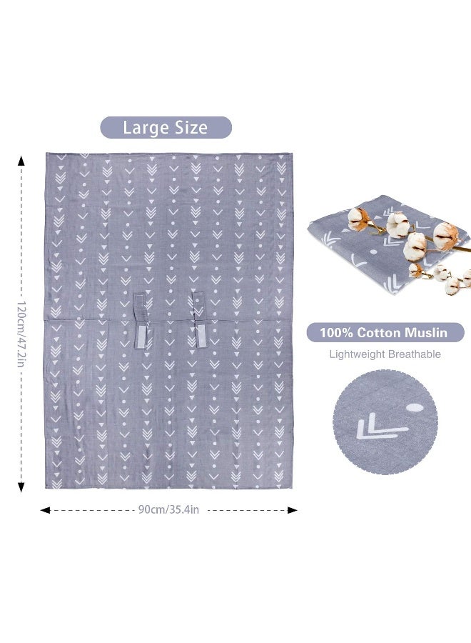 Metplus غطاء مقعد السيارة للأطفال من موسلين، غطاء مقعد السيارة للأطفال من متبلس - مناسب عالميًا وعريض جدًا، خفيف الوزن وقابل للتنفس وناعم للفتيات هدايا الاستحمام للأطفال (سهم) - Image 3