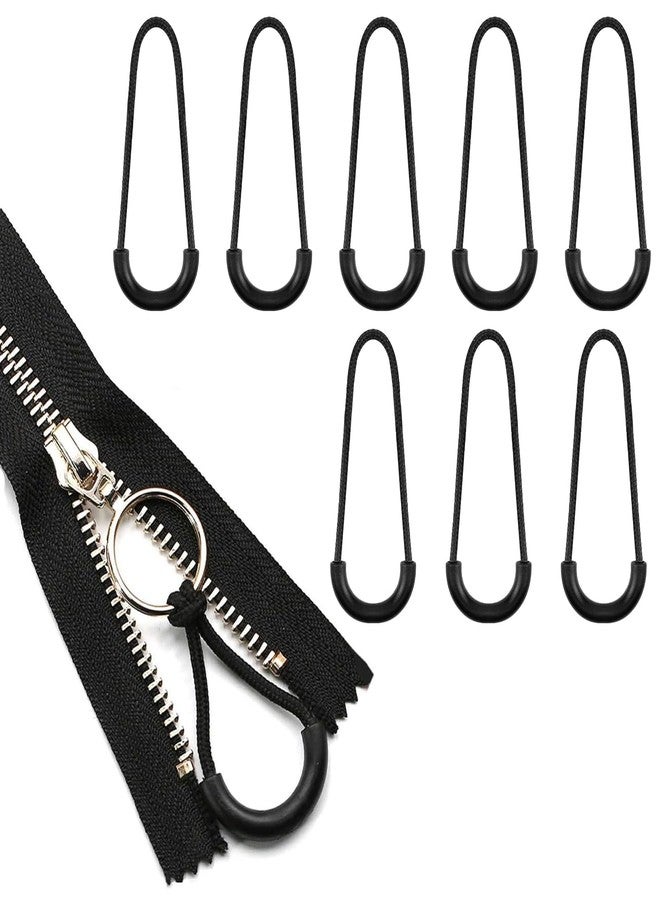 Pretwad Nylon U-Shape Zipper Pulls, 12 Pcs Heavy Duty Zipper Tags, North Face Backpack Zippers Pull Replacement, Black Cord Extension for Backpack Luggage Purse - Image 5