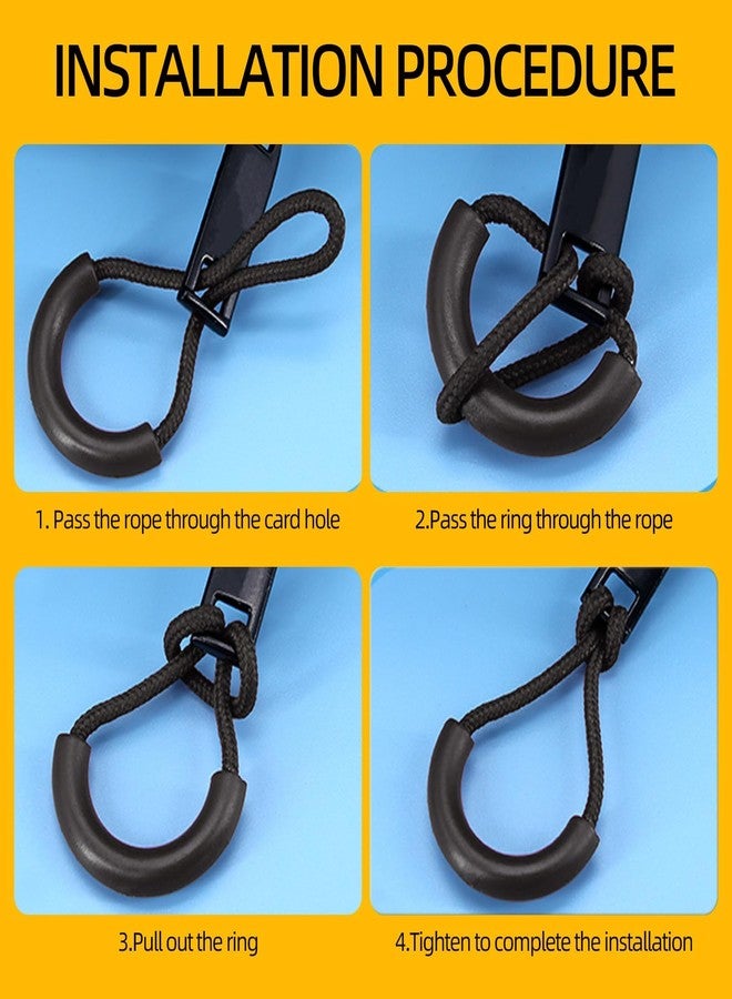 Pretwad Nylon U-Shape Zipper Pulls, 12 Pcs Heavy Duty Zipper Tags, North Face Backpack Zippers Pull Replacement, Black Cord Extension for Backpack Luggage Purse - Image 4