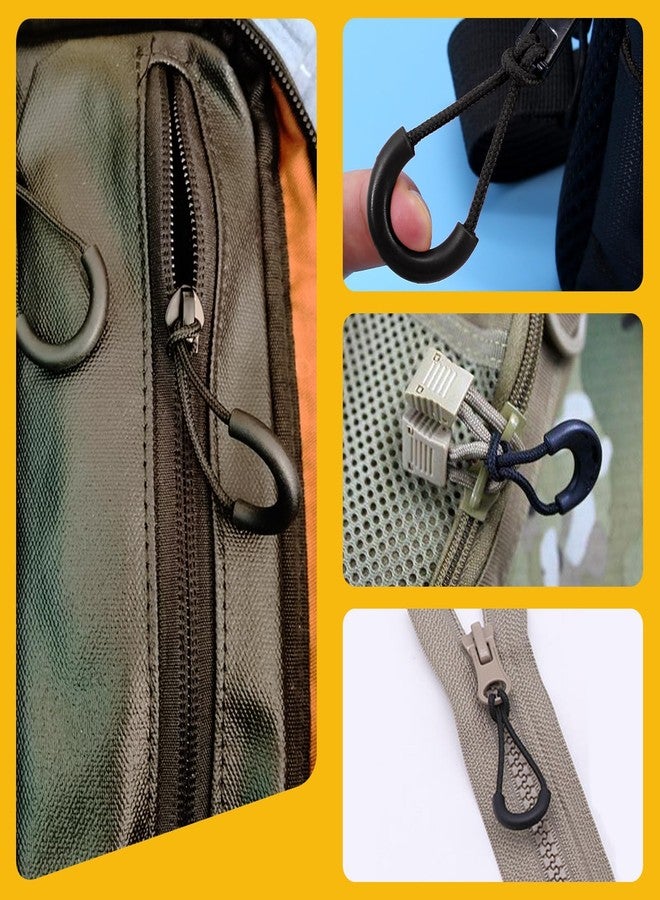 Pretwad Nylon U-Shape Zipper Pulls, 12 Pcs Heavy Duty Zipper Tags, North Face Backpack Zippers Pull Replacement, Black Cord Extension for Backpack Luggage Purse - Image 3