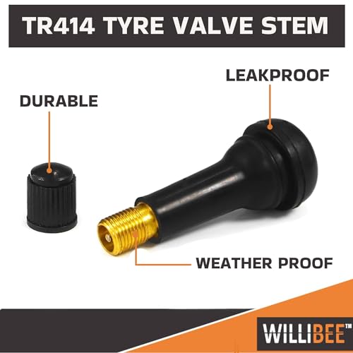 WILLIBEE TR414 Tyre Valve Stem, EPDM Rubber Tubeless Tire Valve Stem for Car (TR414-10Pcs) - Image 4