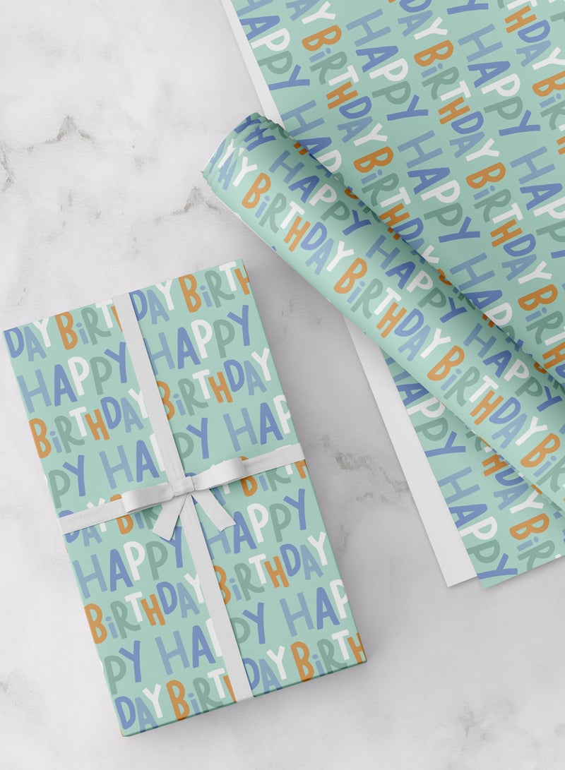 Happy Birthday, Gift Wrapping Paper(Pack)