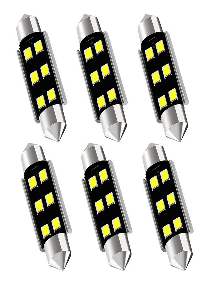 AUXLIGHT مصابيح إضاءة داخلية LED من AUXLIGHT 211-2 212-2 578 569 214-2، مقاس 41 مم (1.61 بوصة)، خالية من أخطاء نظام Canbus، لون أبيض زينون 6000 كلفن، فائقة السطوع، مزودة بـ 6 رقائق SMD، مناسبة لإضاءة السقف، وإضاءة الخرائط، وإضاءة الأبواب، وإضاءة لوحة الترخيص (عبوة من 6 مصابيح). - Image 1
