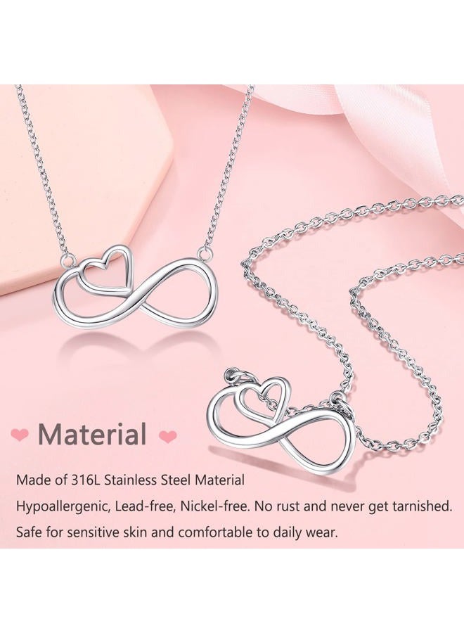 UNGENT THEM Infinity Heart Necklace for Granddaughter Birthday Valentines Graduation Confirmation Back to School Gifts for Teen Girls, Stainless Steel, No Gemstone - Image 4