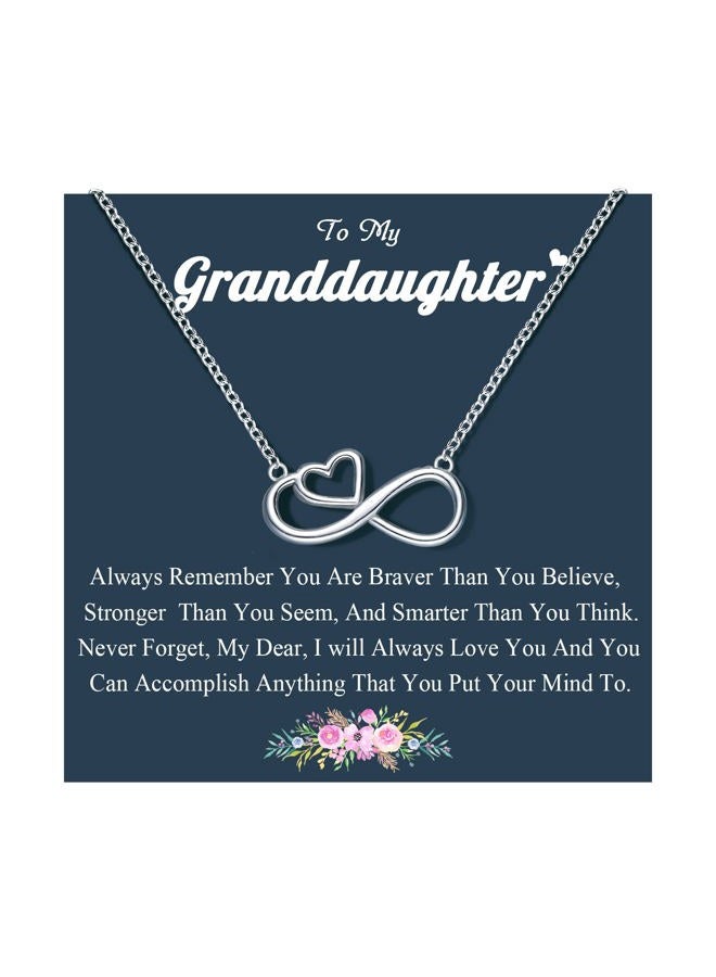 UNGENT THEM Infinity Heart Necklace for Granddaughter Birthday Valentines Graduation Confirmation Back to School Gifts for Teen Girls, Stainless Steel, No Gemstone - Image 1