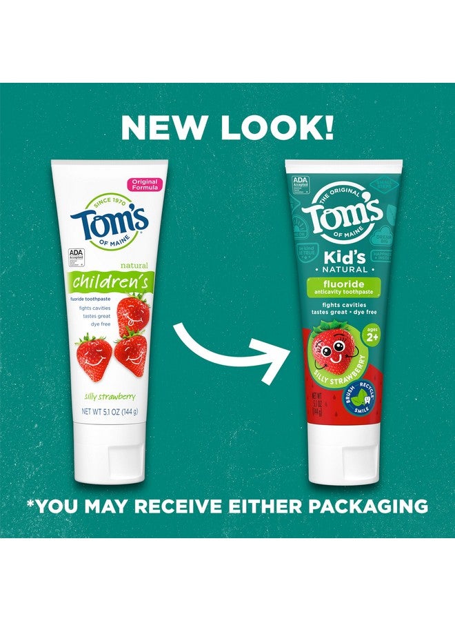 تومز أوف ماين معجون أسنان تومز أوف مين للأطفال بالفلورايد، معتمد من جمعية طب الأسنان الأمريكية (ADA)، معجون أسنان طبيعي، خالٍ من الصبغات والمواد الحافظة الصناعية، بنكهة الفراولة اللذيذة، 5.1 أونصة (عبوة من 3 قطع) (قد تختلف العبوة) - Image 2