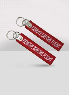 Remove Before Flight Red Fabric Keychain
