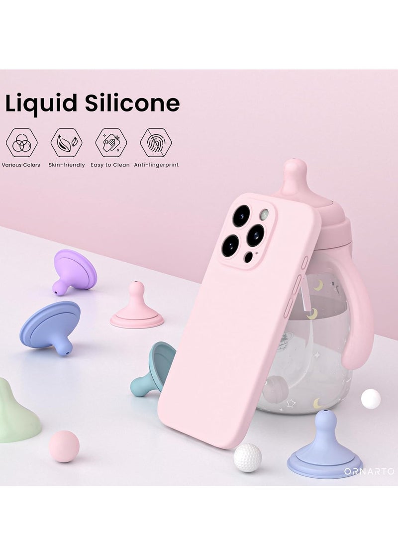 ELTRAZONE Compatible with iPhone 15 Pro Max Case Shockproof with 2pcs Screen Protectors, Waterproof Liquid Silicone Rubber Full Cover Protective Case for iPhone 15 Pro Max 6.7 inch-Pale Rosette - Image 2