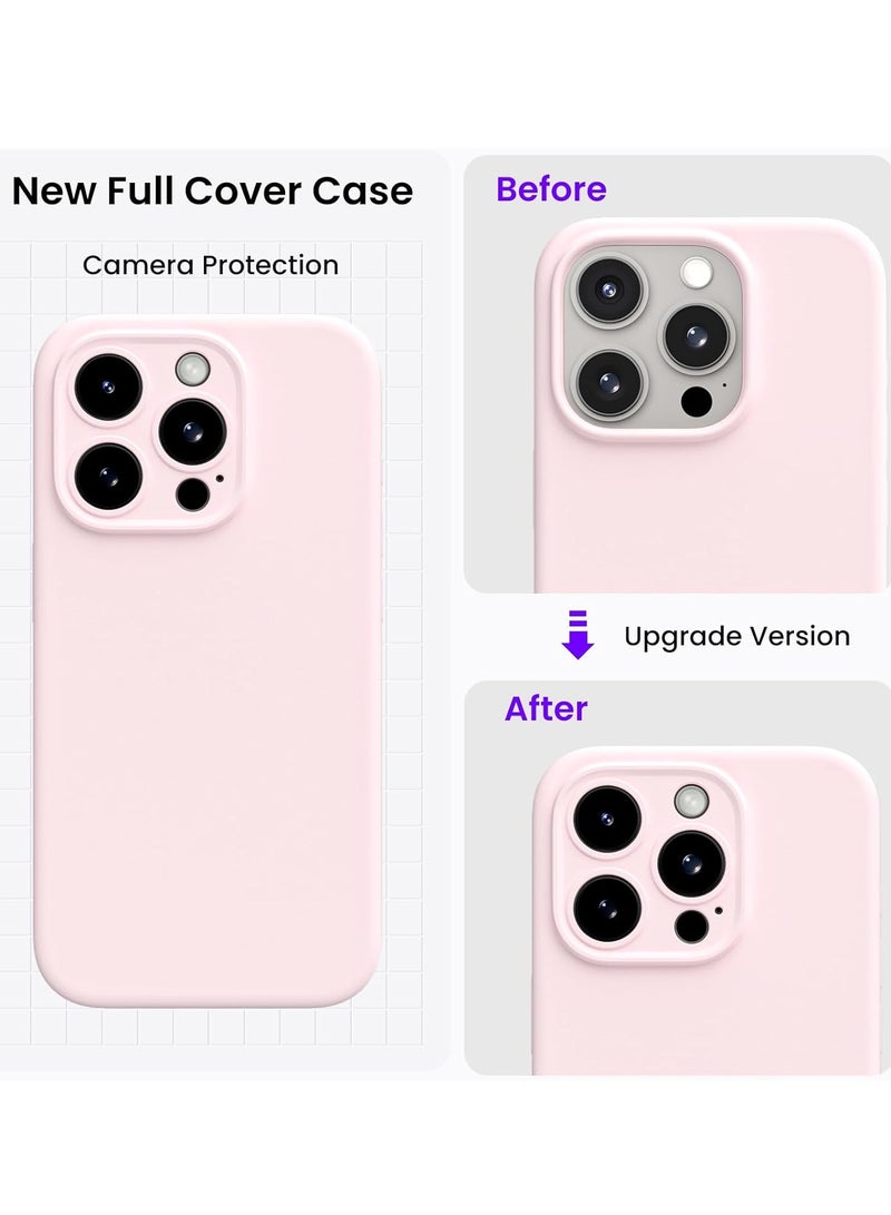 ELTRAZONE Compatible with iPhone 15 Pro Max Case Shockproof with 2pcs Screen Protectors, Waterproof Liquid Silicone Rubber Full Cover Protective Case for iPhone 15 Pro Max 6.7 inch-Pale Rosette - Image 3