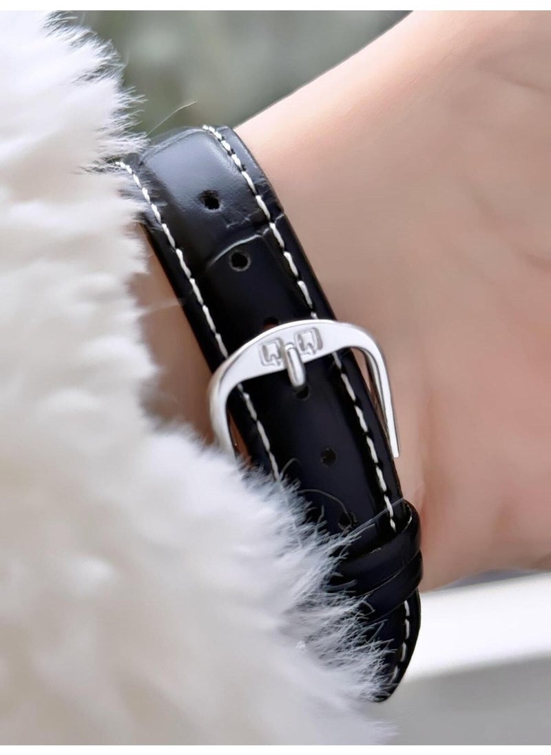 Q&Q Elegant Slim Case Women's Leather Band Wristwatch  - Image 3