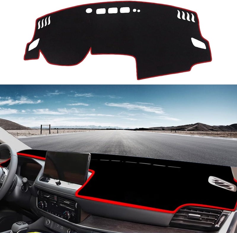 Blazeray Dashboard Cover Mat for Nissan Rogue 2021-2024 with Red Edge - Image 1