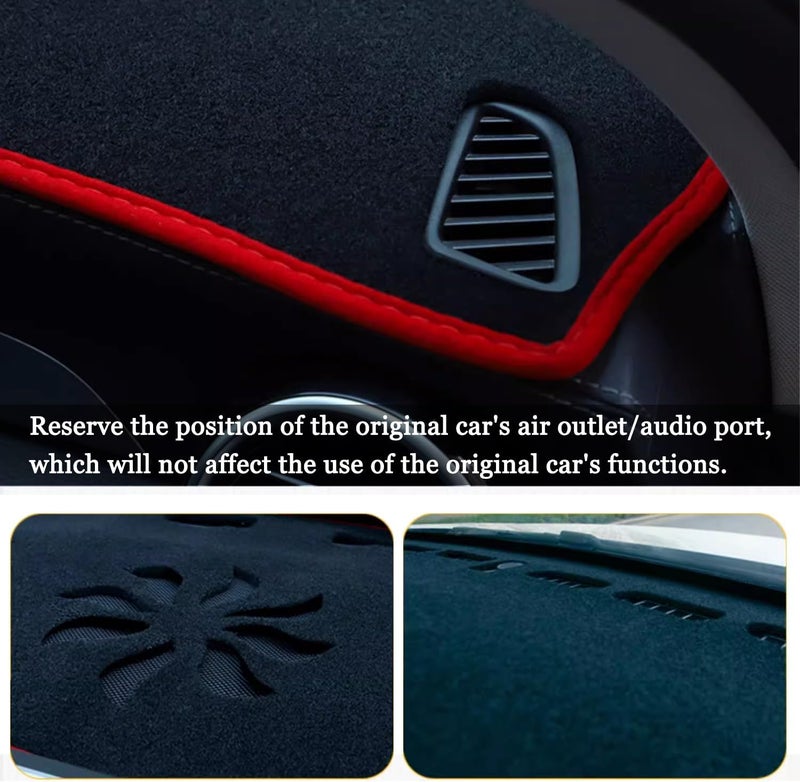 Blazeray Dashboard Cover Mat for Nissan Rogue 2021-2024 with Red Edge - Image 5