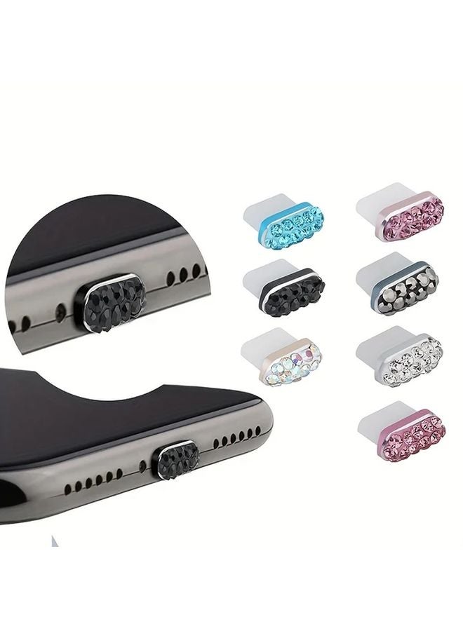 Golden Rhinestone Metal Type C Charger Port Plug Cover for iPhone 15 16 Pro Max - Image 4
