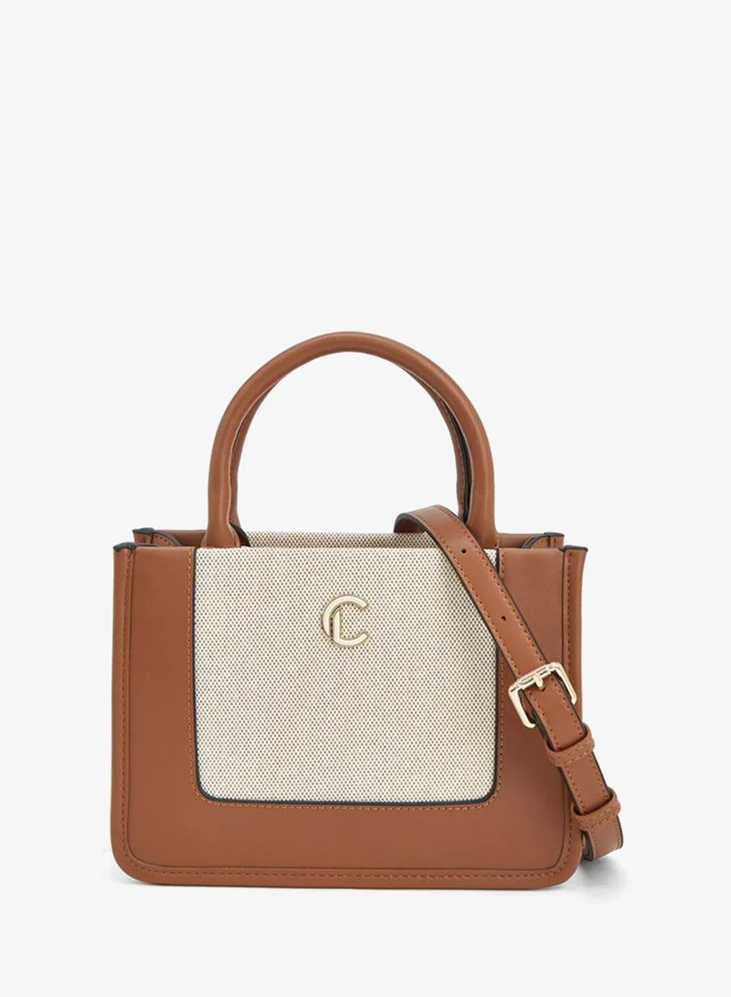 Le Confort Textured Canvas Mini Tote Bag With Detachable Strap