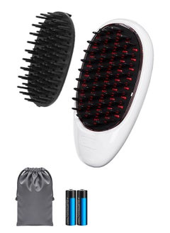 Syarme Electric Hair Comb, Phototherapy Scalp Massager Comb with 2 Brush Heads, ​for Combing Hair and Head Massage, Portable Vibration Massage Hair Comb, Promote Hair Growth for All Hair Types - Whit  - Image 1