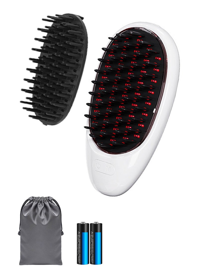 Syarme Electric Hair Comb, Phototherapy Scalp Massager Comb with 2 Brush Heads, ​for Combing Hair and Head Massage, Portable Vibration Massage Hair Comb, Promote Hair Growth for All Hair Types - Whit  - Image 1