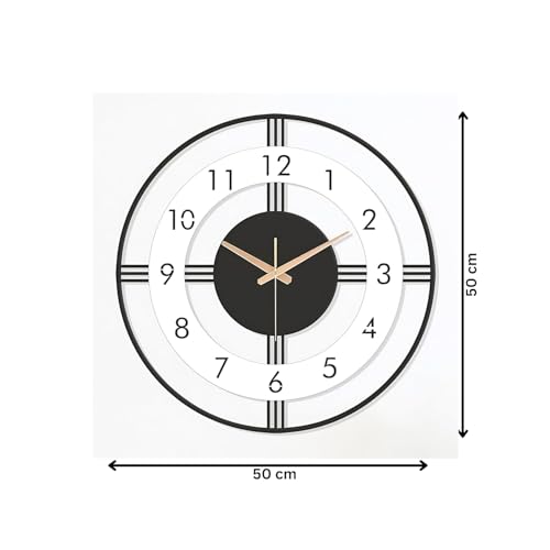 AVVIC MART Wall Clock Stylish Metal Analog Wall Clock for Living Room, Bedroom, Office, Kitchen, Home and Hall | Antique Fancy Big Size Modern Wall Watch (Style-29, 50 CM), Style-29, Black - Image 5