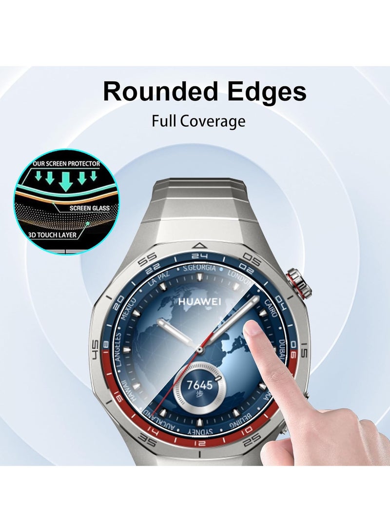 2 Pack Tempered Glass Screen Protector, [99.99% HD Clear] [9H Hardness] [film Friendly] for HUAWEI WATCH GT5 pro 46mm  Tempered film Glass  - Image 3