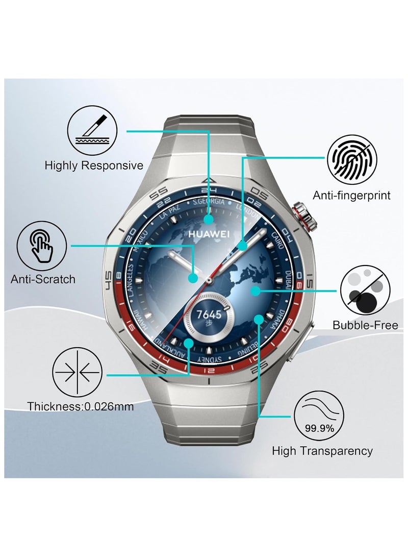 2 Pack Tempered Glass Screen Protector, [99.99% HD Clear] [9H Hardness] [film Friendly] for HUAWEI WATCH GT5 pro 46mm  Tempered film Glass  - Image 4