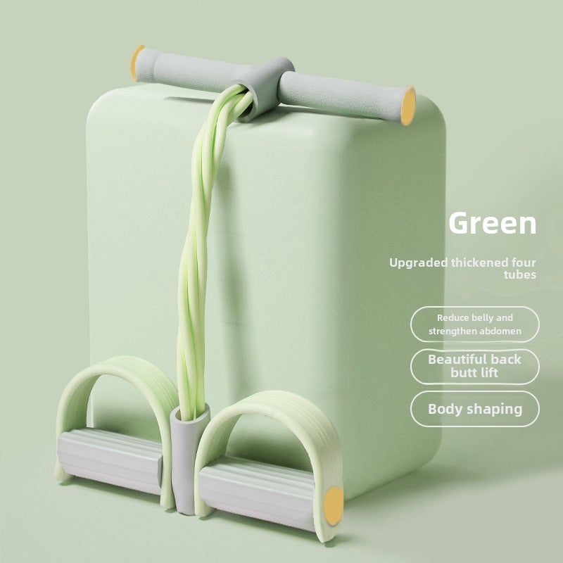 Small Multifunctional Pedal Puller Sit-Up Assistive Device Home Slim Belly Yoga Pedal Pull Rope Wholesale(Standard Model-Green [basic four tubes]]) - Image 4