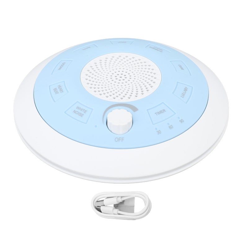 White Noise Machine: Blue ABS Silicone Build, 8 Natural Sounds - Auto Off Timer 15/30/60 Min, USB Rechargeable Portable Sound Machine for Baby Sleep, Home, Office, Travel - Image 1