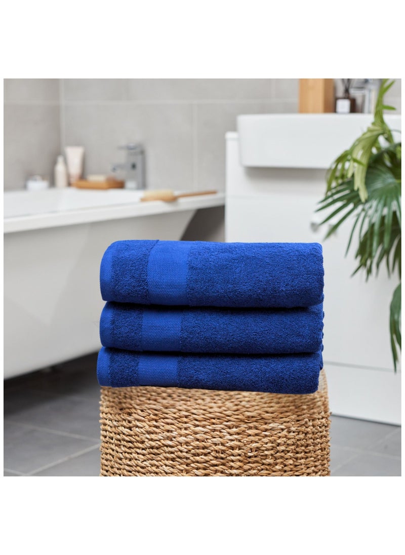 Aten Homeware ATEN Homeware Supreme Egyptian Cotton Bath Towel Set – 4 Piece Set with 2 Large Bath Towels & 2 Hand Towels, Ultra Soft, Highly Absorbent, OEKO-TEX Certified, Made in Egypt - (Colour: Royal Blue) - 4 PIECES  - Image 4