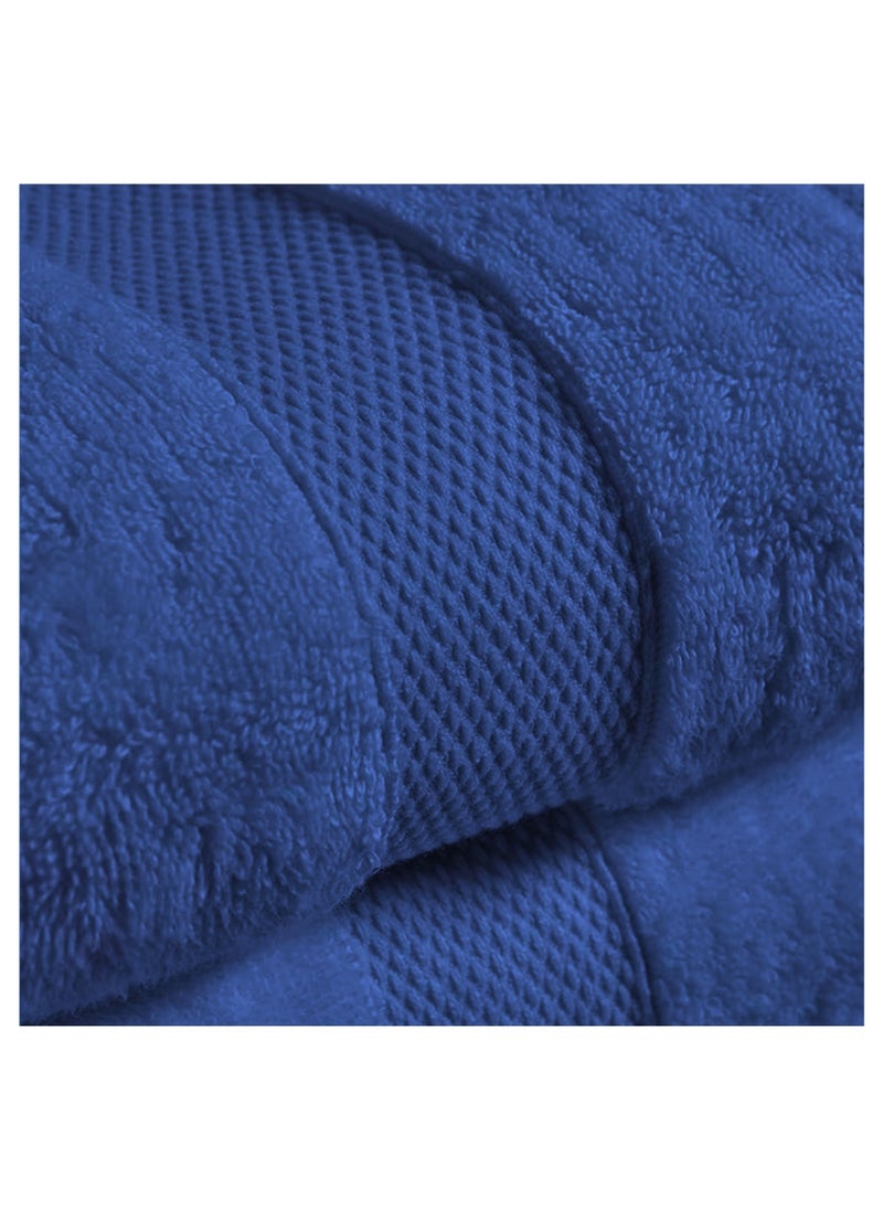 Aten Homeware ATEN Homeware Supreme Egyptian Cotton Bath Towel Set – 4 Piece Set with 2 Large Bath Towels & 2 Hand Towels, Ultra Soft, Highly Absorbent, OEKO-TEX Certified, Made in Egypt - (Colour: Royal Blue) - 4 PIECES  - Image 5