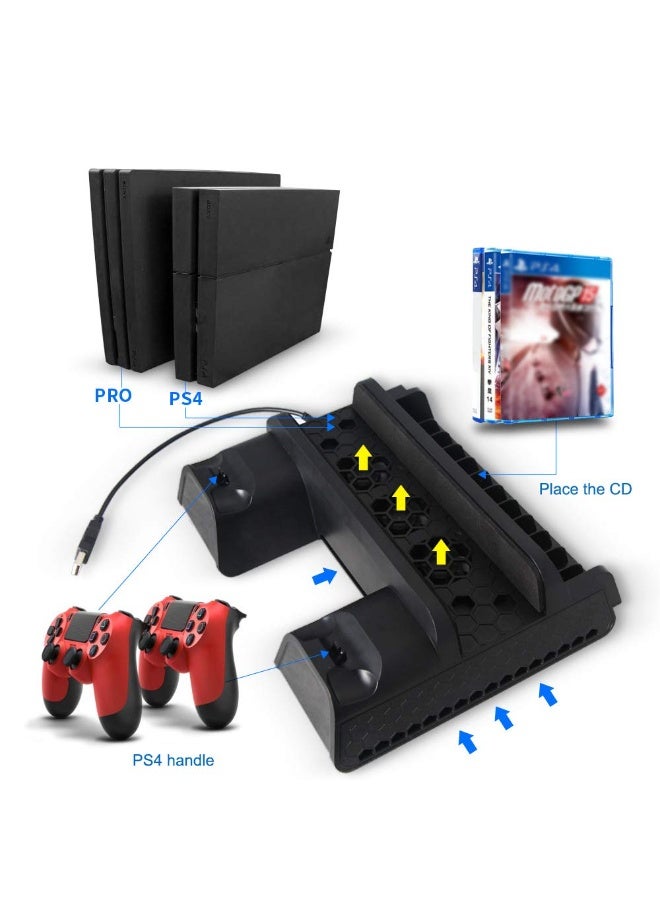 متعددة الوظائف التبريد العمودي وقف وحدة التحكم محطة الشاحن مع 12pcs أقراص التخزين ل PS4 PS4 Slim PS4 Pro - Image 3