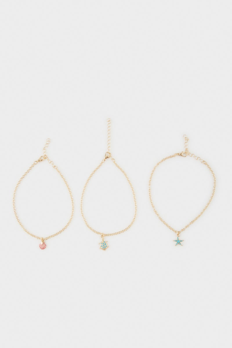 ديفاكتو خلخال حريمي ذهبي - 3 قطع - Image 1