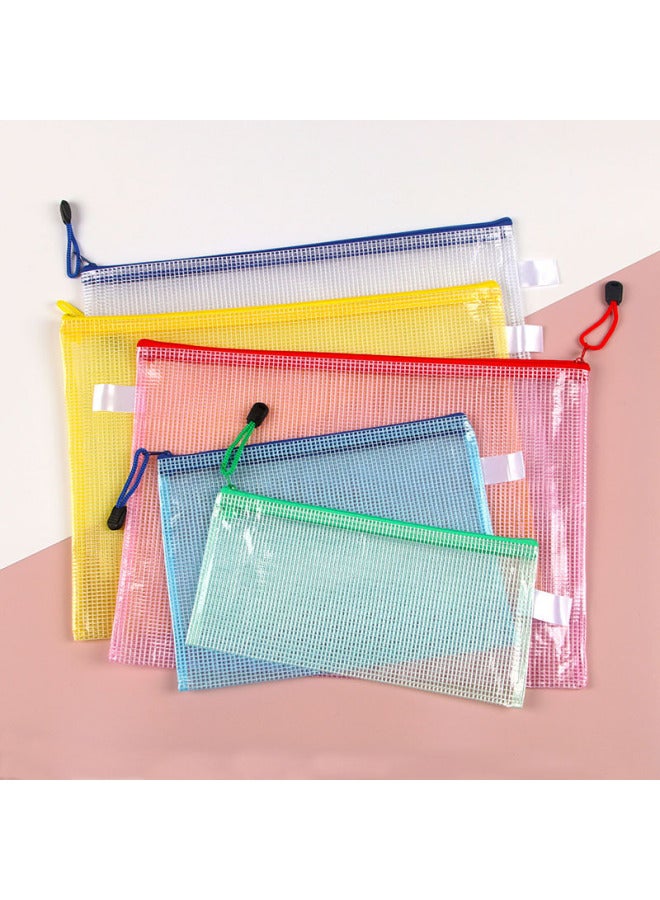 HELPS Transparent File Bag A4 Office Supplies Mesh Zipper Bag Student Stationery Pvc Waterproof Satchel Information Bag - Image 2