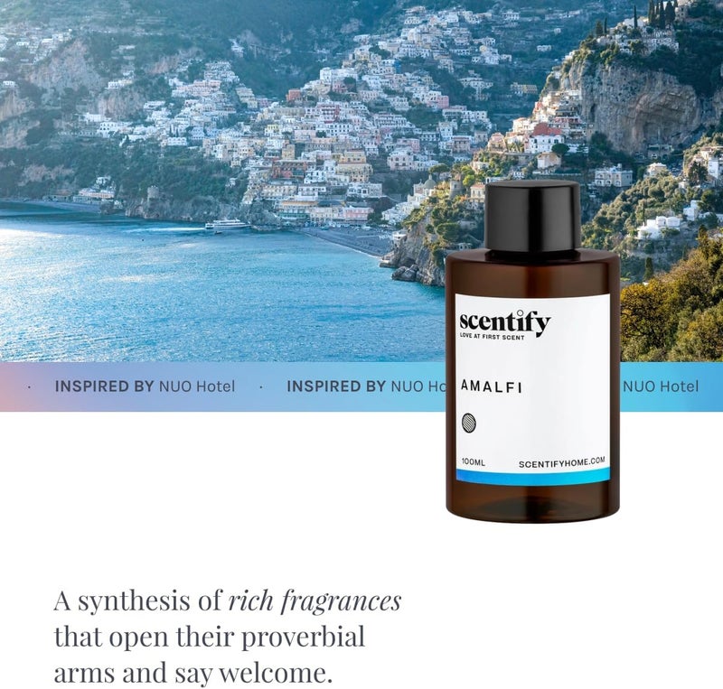 Scentify سنتيفي أمالفي عطر زيت عطري لإعادة تعبئة البخاخات الزيتية - نغمات الليمون والياسمين والأوركيد والعنبر والمسك - عطر بخاخ عطري فاخر ومريح 100 مل، 3.38 أونصة - Image 4