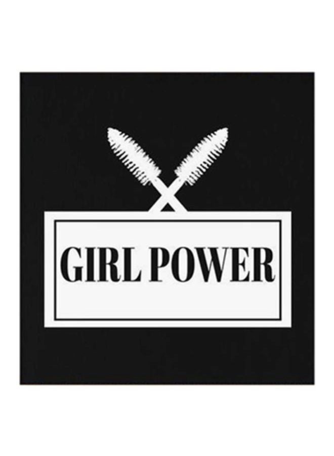 RYN Makeup Is Girl Power MDF Wall Art Painting Black/White 30 x 5 x 30cm - Image 2