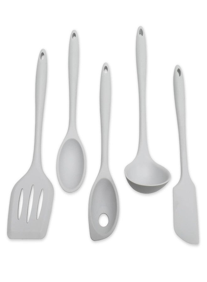شيف كرافت مجموعة أدوات مطبخ سيليكون فاخرة من شيف كرافت، مقاومة للخدش، تتحمل درجات حرارة تصل إلى 450 درجة فهرنهايت، خالية من مادة BPA، مجموعة أدوات طهي من 5 قطع، رمادي - Image 1