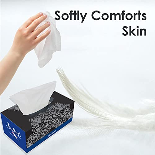 Feather's Face Tissue Box (Dry) | 2 Ply, 200 Pulls per Box, Pack of 4 | Super Soft & Absorbent Facial Tissue Box | Facial Tissue Papers | Virgin Paper, Biodegradable (Random Color Box) - Image 4