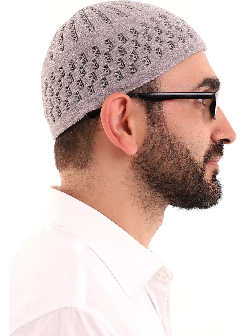 İhvan Online Winter Velvet Skullcap - Gray
