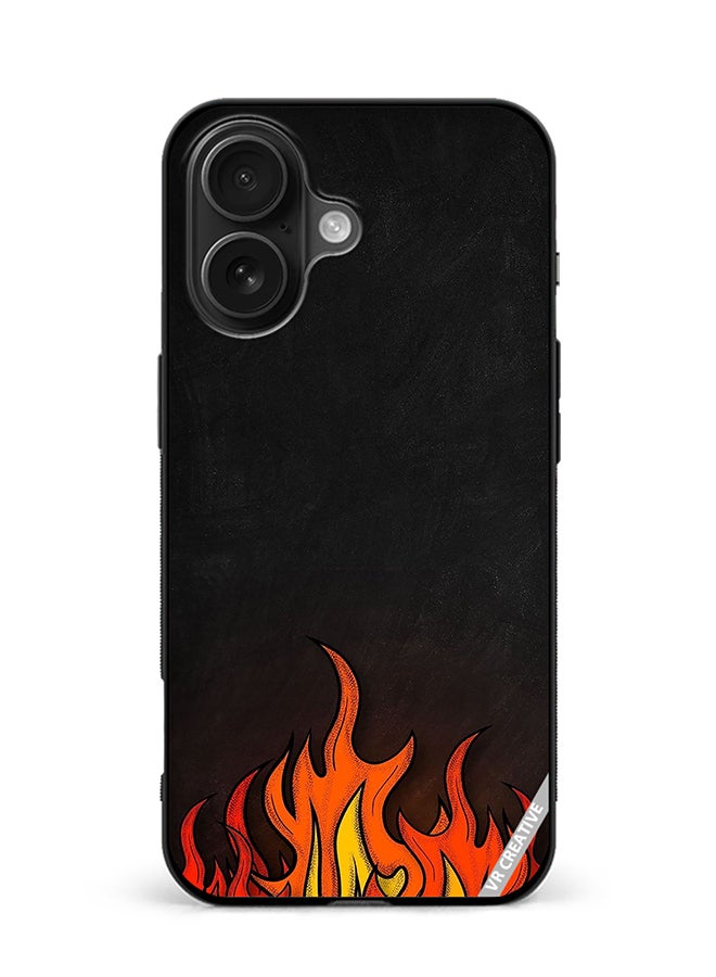 VR CREATIVE Protective Case Cover For Apple iPhone 16 Fire Design Multicolour