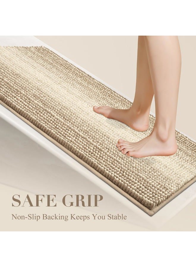 BSICPRO Bath Mat Rug for Bathroom Non Slip 17 x 24 Inches Water Absorbent Chenille Floor Mats Machine Washable (Tan) - Image 4