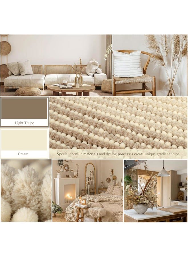 BSICPRO Bath Mat Rug for Bathroom Non Slip 17 x 24 Inches Water Absorbent Chenille Floor Mats Machine Washable (Tan) - Image 2