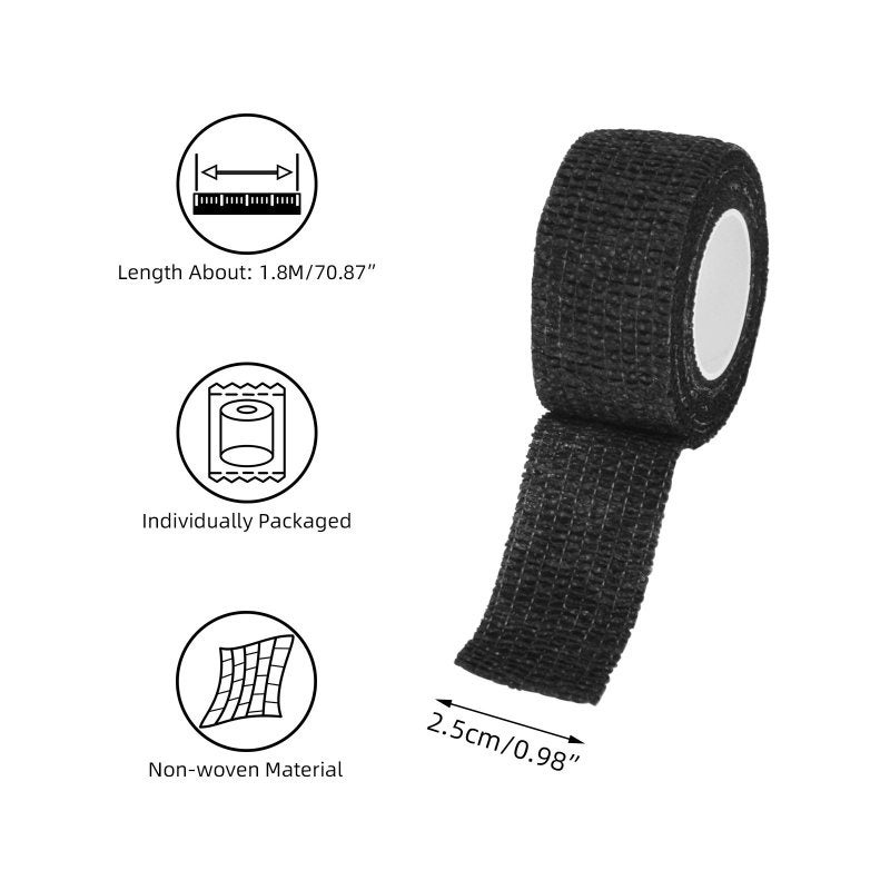 Tattoo Grip Cover Wrap - 2m Black Disposable Cohesive Tattoo Grip Tape Wrap Elastic Bandage Rolls Self-Adherent Tape for Tattoo Machine Grip Tube Accessories, Sports Tape（blue) - Image 3
