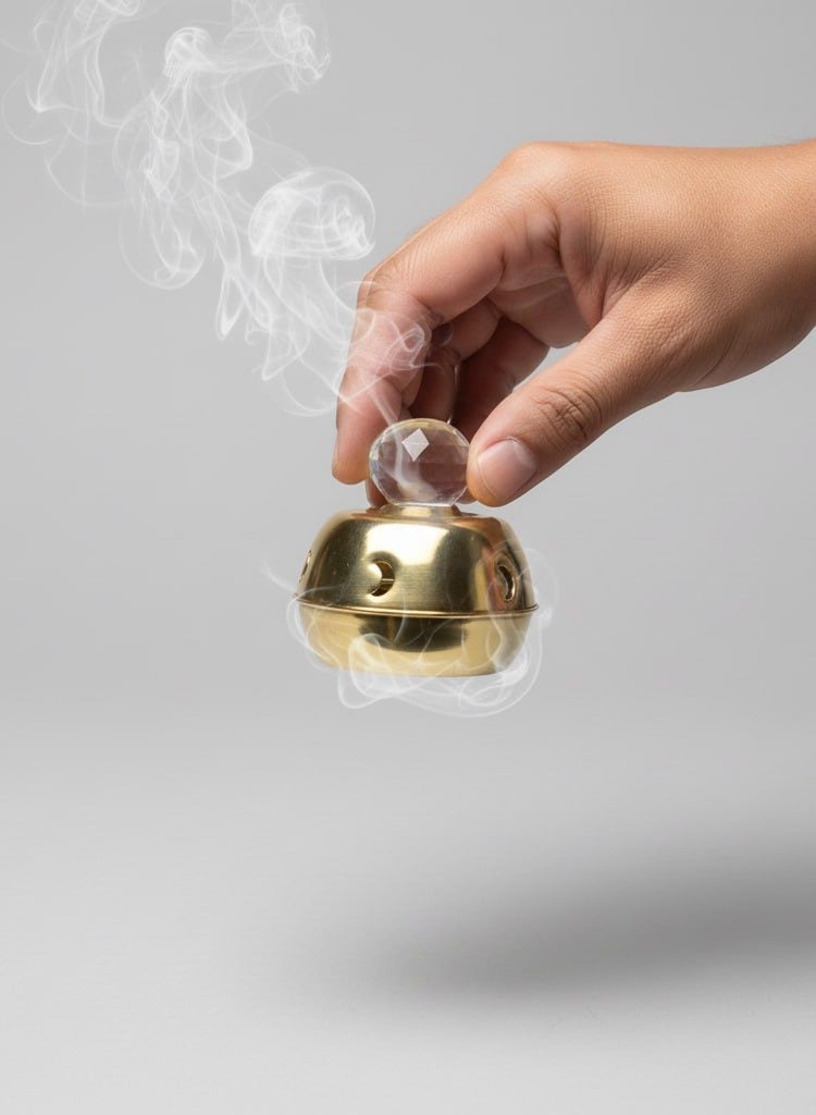 handheld Premium Metal Bakhoor Burner with Tong - 5 cm - Image 3